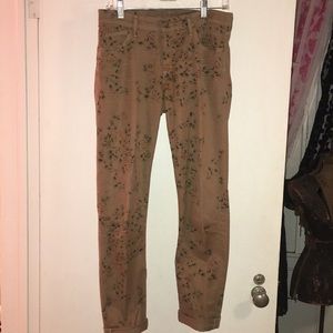 Size 28 Tan Floral Jeans